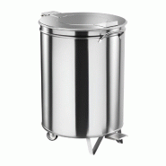 Grande poubelle inox à pédale PRO 50 Litres, sur roulettes Grande poubelle inox à pédale PRO 50 Litres, sur roulettes