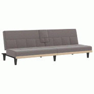 Helloshop26 - Canapé-lit avec porte-gobelets 200 x 89 x 70 cm taupe tissu 02_0019847 - polyester 3001031088002