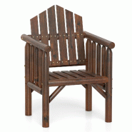 Helloshop26 - Fauteuil de jardin ergonomique 66 x 62.5 x 98 cm confort optimal dossier haut design scandinave en bois marron 20_0012091 - marron Bois Helloshop26 - Fauteuil de jardin ergonomique 66 x 62.5 x 98 cm confort optimal dossier haut design scandinave en bois marron 20_0012091 - marron Bois