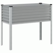 Helloshop26 - Jardinière bac lit surélevé plantes fleurs terrasse jardin 100 x 41 x 90 cm acier gris 02_0037272 - 3000217768622