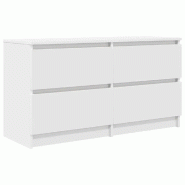 Helloshop26 - Meuble TV rangement moderne salon 100 x 35 x 54 cm surface lisse en bois d'ingénierie blanc 02_0051743 - blanc Bois massif 3000237072013