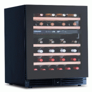KLIMAITALIA Réfrigérateur à vin ventilé à 2 températures. 46 bouteilles. Porte en verre fumé. Lumière LED. Thermomètre numérique. Des étag�
