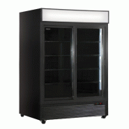 KLIMAITALIA Réfrigérateur ventilé pour boissons à boissons, porte coulissante double base en acier. Temp. 0°C/+10°C. Modèle CL801V2GCSLBLACK