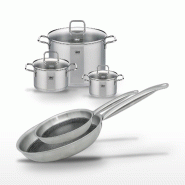 Lot de 3 Faitouts Elo Relief Solution 16/20/26 cm et 2 Poêles 24/28 cm - gris 3176239959963