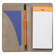 RHODIA 212002C - Livret Porte-Bloc et Porte-Documents N°12 Taupe - pour Bloc-Notes ou Carnets de Format B7 (8,5 x 12 cm) - Simili Cuir Italien Premiu