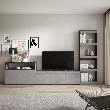 SKRAUT HOME - ENSEMBLE MEUBLE TV, MEUBLE SALON COMPLET, 310X35X186CM, POUR LES TV JUSQU