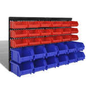 Vidaxl jeu de paniers muraux de stockage plastique 30pcs bleu et rouge 140761