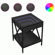 VidaXL Table basse avec LED Infinity noir 40x40x49 cm Modèle Atlas - 847692