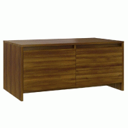 VidaXL Table basse Chêne marron 90x50x41,5 cm Bois d'ingénierie Modèle Solstice Pro - 813031