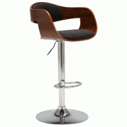 VidaXL Tabouret De Bar Gris Bois Courbé Et Tissu - gris 283119