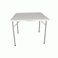 WellHome - Table pliante carrée en polyéthylène 88x88x74cm - blanc multi-matériau WH15683
