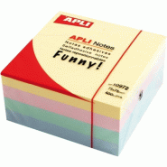 Apli Bloc de 400 notes adhésives 75x75 couleurs pastels - 8410782109723
