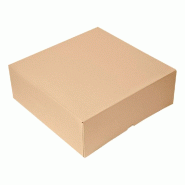 Boîte pâtissière The Pack carton ondulé nano micro naturel 28x28x10cm - par 50
