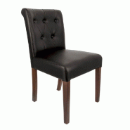 Chaise d'intérieur Etoile dossier capitonné simili cuir marron - par 2