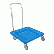 Chariot de transport casiers de lavage polypropylène 54x54x81 cm bleu