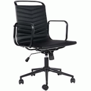 CLP Chaise de Bureau Bakers en Similicuir Noir - noir polyester 323697 CLP Chaise de Bureau Bakers en Similicuir Noir - noir polyester 323697