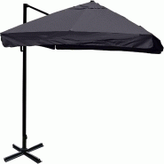 Décoshop26 - Parasol de restauration 3x3m (Ø4,24m) polyester/aluminium 23kg anthracite sans support 04_0003326 - aluminium 3000315932697