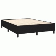 Décoshop26 - Sommier à lattes sur pieds cadre de lit 140x200 cm tissu noir TDL0207014 - noir 3001153988006