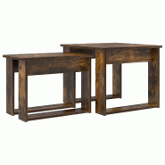 Ensemble de tables basses 2 pcs Chêne fumé Bois d'ingénierie Modèle Orion Master Élégance - 8721364489066