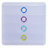 Exacompta - Réf. 314399D - POP-BOX - Caisson 4 tiroirs fermés  - Dimensions extérieures : Prof. 34,7 x l 27,8 x H 26,7 cm - 4 couleurs assorties -