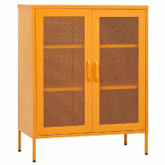Helloshop26 - Armoire de rangement design pratique 80 x 35 x 101,5 cm ajustable en acier jaune moutarde 02_0046864 - jaune acier 3000234468475