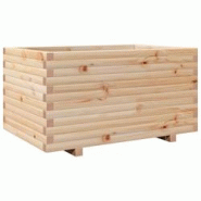 Helloshop26 - Jardinière bac lit surélevé plantes fleurs terrasse jardin 90 x 60 x 49,5 cm bois de pin massif marron 02_0038026 - 3000214024851_0
