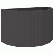 Helloshop26 - Jardinière demi-ronde design moderne extérieur 90 x 45 x 50 cm ambiance chic en acier noir 02_0052950 - noir métal 3000237668063