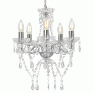 Helloshop26 - Lustre rond design extravagant 38 x 42 cm avec perles scintillantes ambiance chic en métal argenté 02_0046407 - argenté métal 300023