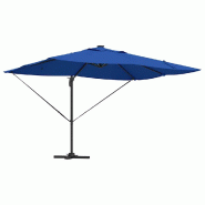 Helloshop26 - Parasol déporté moderne inclinable pour jardin terrasse 352 x 251 x 265 cm en polyester azur 02_0058704 - aluminium 3000240729690