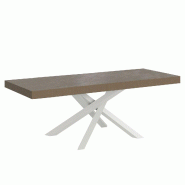 Itamoby Table extensible Volantis Premium grise tourterelle 160/420x90 cm avec pieds blancs - beige 8050598054499