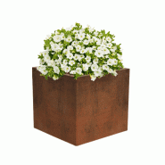 Jardinière LENA - 2 Formes disponibles : rond ou carré - Finition effet corten_0