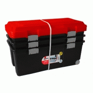 Lot de 3 malles camper plastique , l.80 x p.40 x h.34 cm