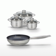 Lot Poêle 28cm & 3 Faitouts 14/16/20cm Elo Profi Therm Platinum - gris inox 3176239989281
