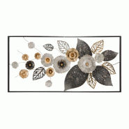 Mauro Ferretti Panneau Mural Décoratif Frame Plus 120 X 7 X 59 Cm - Panneau En Fer Multicolore De Style Glamour Inspiré Par La Nature - Décoration