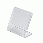 Porte-étiquette PET 105x75mm - lot de 10 - forme inclinée - transparent