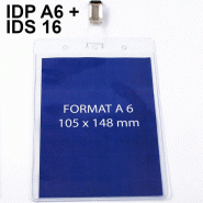 Porte-badge souple avec attache - Lot de 100 - Format A6 - Référence : IDPA6+IDS16