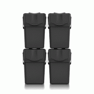 Set de 4 poubelles Keden Sortibox - pour recyclage, noir, 100L - noir plastique ZA5667