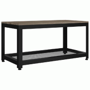 VidaXL Table basse Gris et noir 90x45x45 cm MDF et fer Modèle Atlas Infinite Panorama - 286083