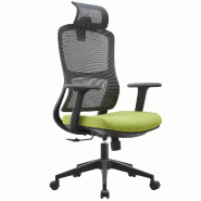 ZIK Chaise de bureau ergonomique, fauteuil pivotant avec soutien lombaire, appui-tête et accoudoirs, crochet pour vêtements et hauteur réglable - v