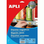 Apli 90 étiquettes aimantées pour étagères, format 80 x 28 mm (5 feuilles / cdt) - 8410782103882