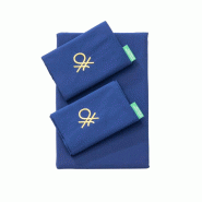 Benetton - Ensemble 4 Pièces Lit King : Drap Plat (270x280cm), Drap-Housse (200x200cm), 2 Taies d'Oreiller (50x85cm) 100% Coton Bleu - bleu BE553