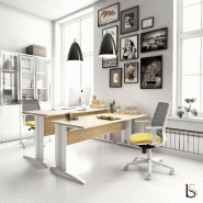 Bureau réglable en hauteur Sigma - Mobel Linea - Argent Ral 9006, 180, Blanc_0