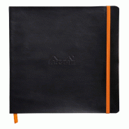 Cahier souple Rhodiarama noir 190x250 / B5, 160p./80 feuilles ivoire 90 g/m², dot grid - noir 117552C