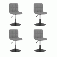 Chaises pivotantes à manger lot de 4 gris clair velours Modèle Rénova - 3087481