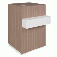Comptoir Cage noyer repose sac blanc 1 tiroir 1 tablette 60x60/76x93cm