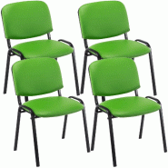 Décoshop26 - Lot de 4 chaises visiteur empilable zone d'attente en PVC vert piètement à 4 pieds en métal noir 10_0003186 - 3000251443547 Décoshop26 - Lot de 4 chaises visiteur empilable zone d'attente en PVC vert piètement à 4 pieds en métal noir 10_0003186 - 3000251443547