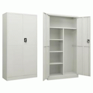 Décoshop26 - Meuble de bureau armoire de rangement avec 2 portes et 4 étagères 90 x 40 x 180 cm en acier gris DEC024488 - gris 3000254731788 Décoshop26 - Meuble de bureau armoire de rangement avec 2 portes et 4 étagères 90 x 40 x 180 cm en acier gris DEC024488 - gris 3000254731788