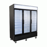 GASTROHERO GastroHero Armoire à boissons ECO 1500 avec portes battantes et fronton lumineux - noir acier GKS-1500KT