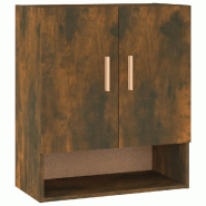 Helloshop26 - Armoire murale scandinave fonctionnelle pour rangement 60 x 31 x 70 cm en bois d'ingénierie chêne fumé 02_0048335 - Bois massif 30002