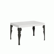 Itamoby Table extensible Paxon 140/224x80cm frêne blanc avec pieds anthracite - blanc 8050598900970